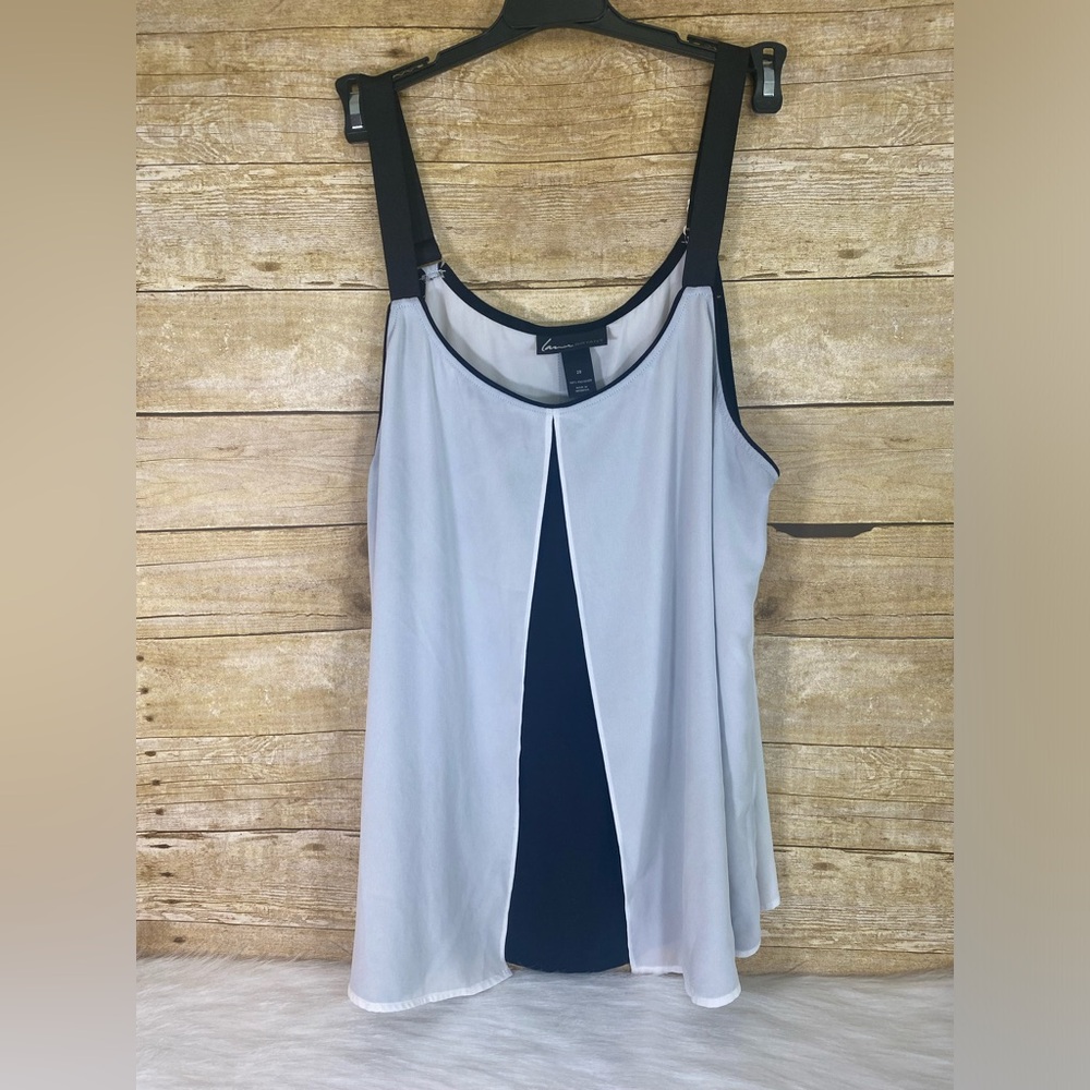 Lane Bryant Size 20 Black & White Sleeveless Pullover Blouse Tank Top